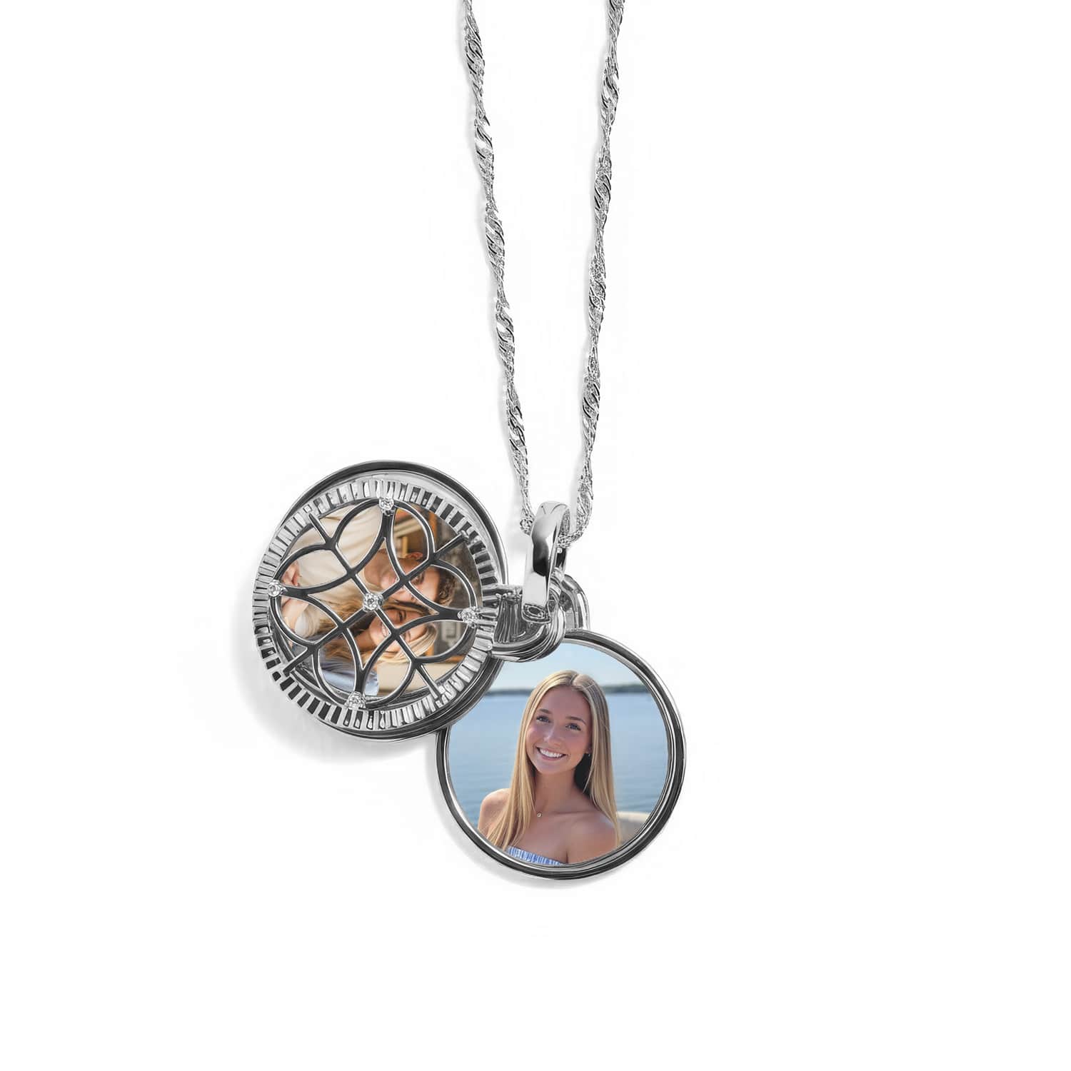 Personalized Filagree Photo Necklace - Image 5