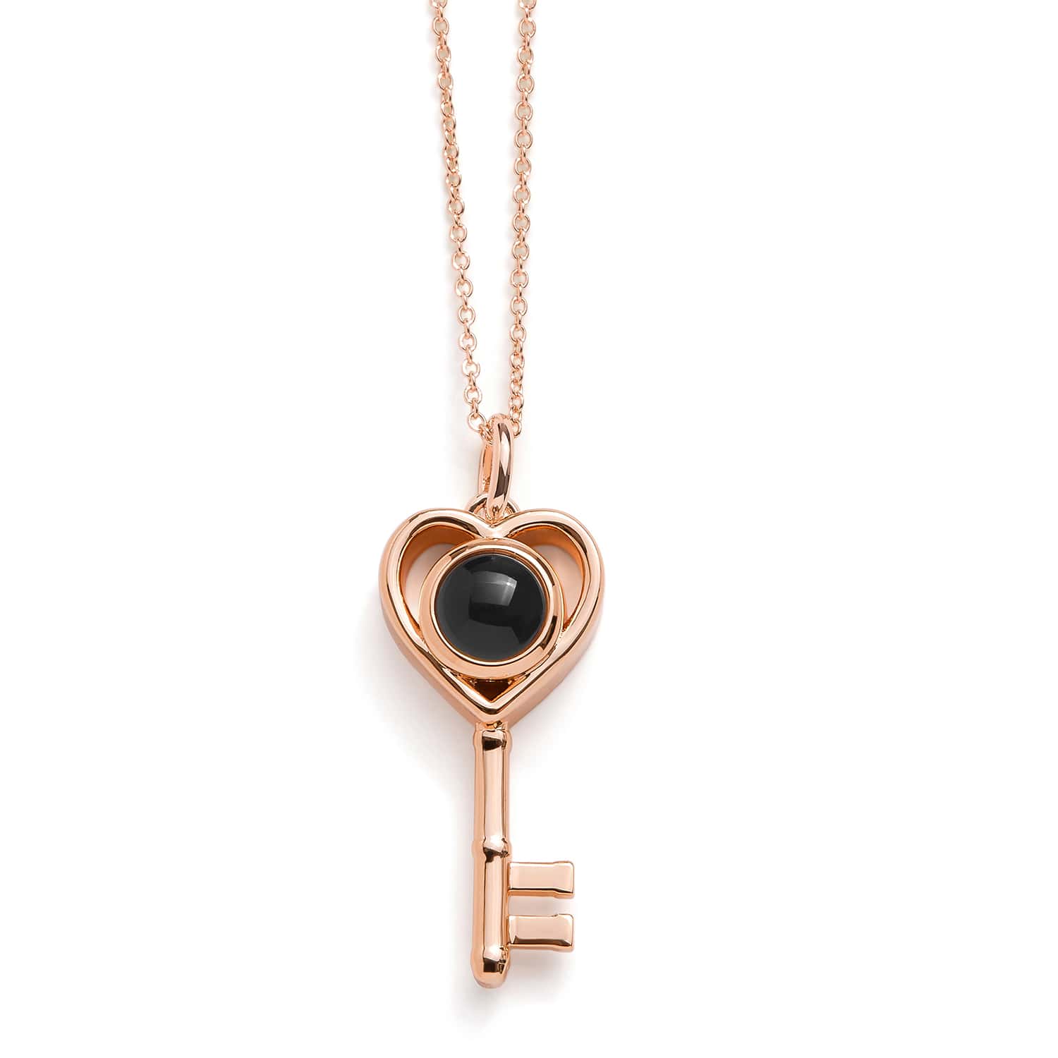 Personalized Heart Key Necklace - Image 3