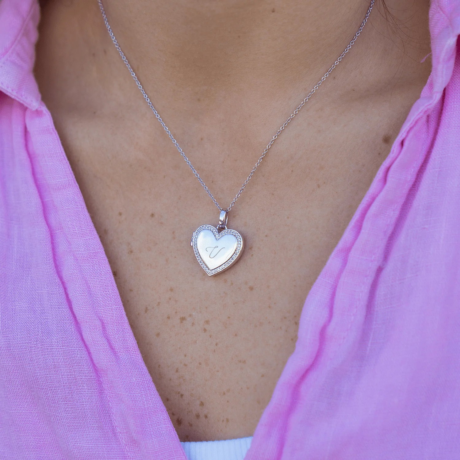 Personalized Heart Locket Necklace - Image 5