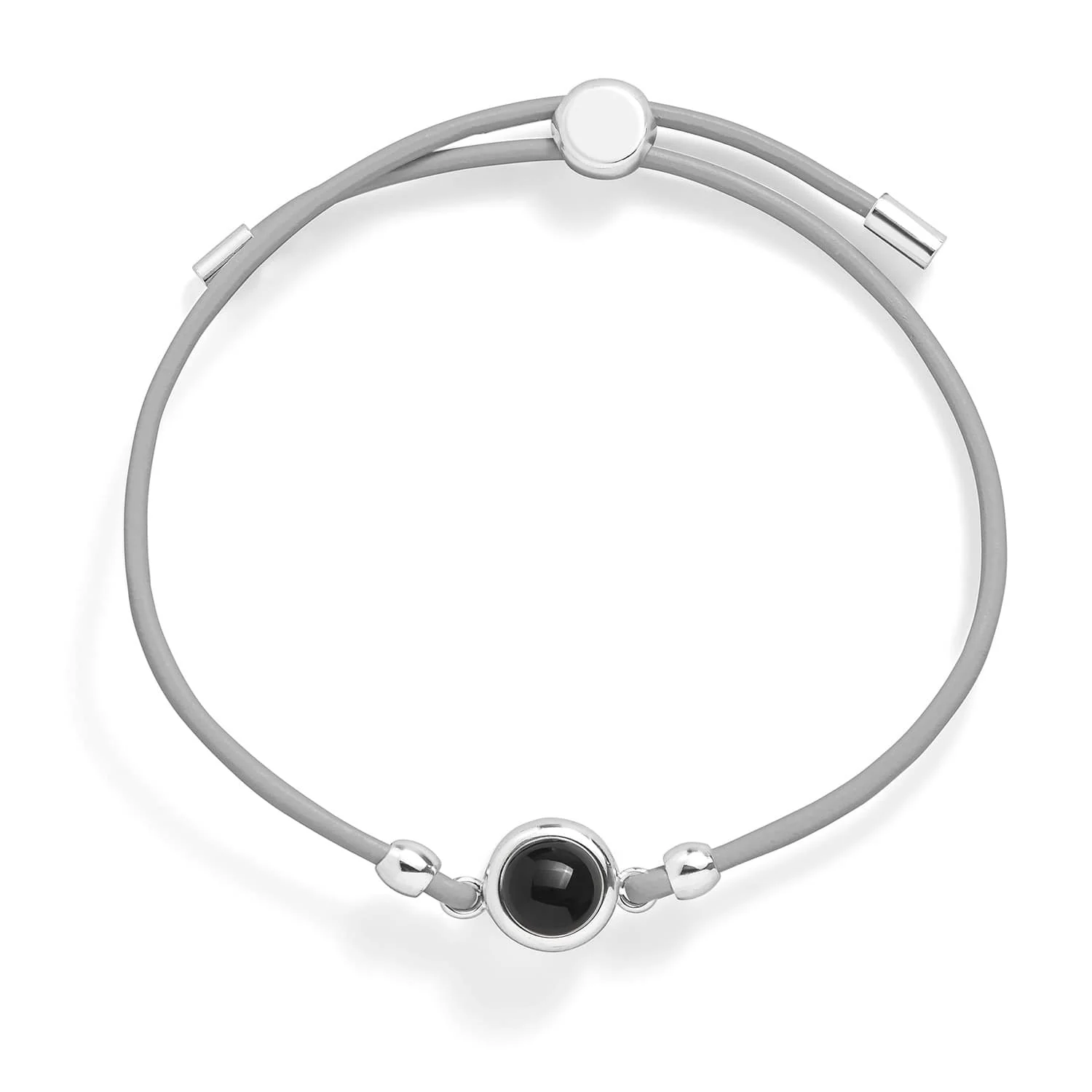 Personalized Leather Slider Photo Bracelet - Image 3