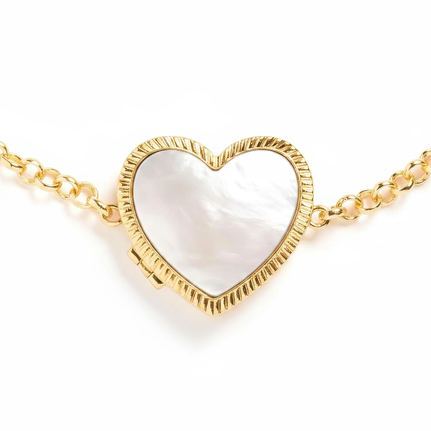 Personalized Mother of Pearl Locket Bracelet - Image 3