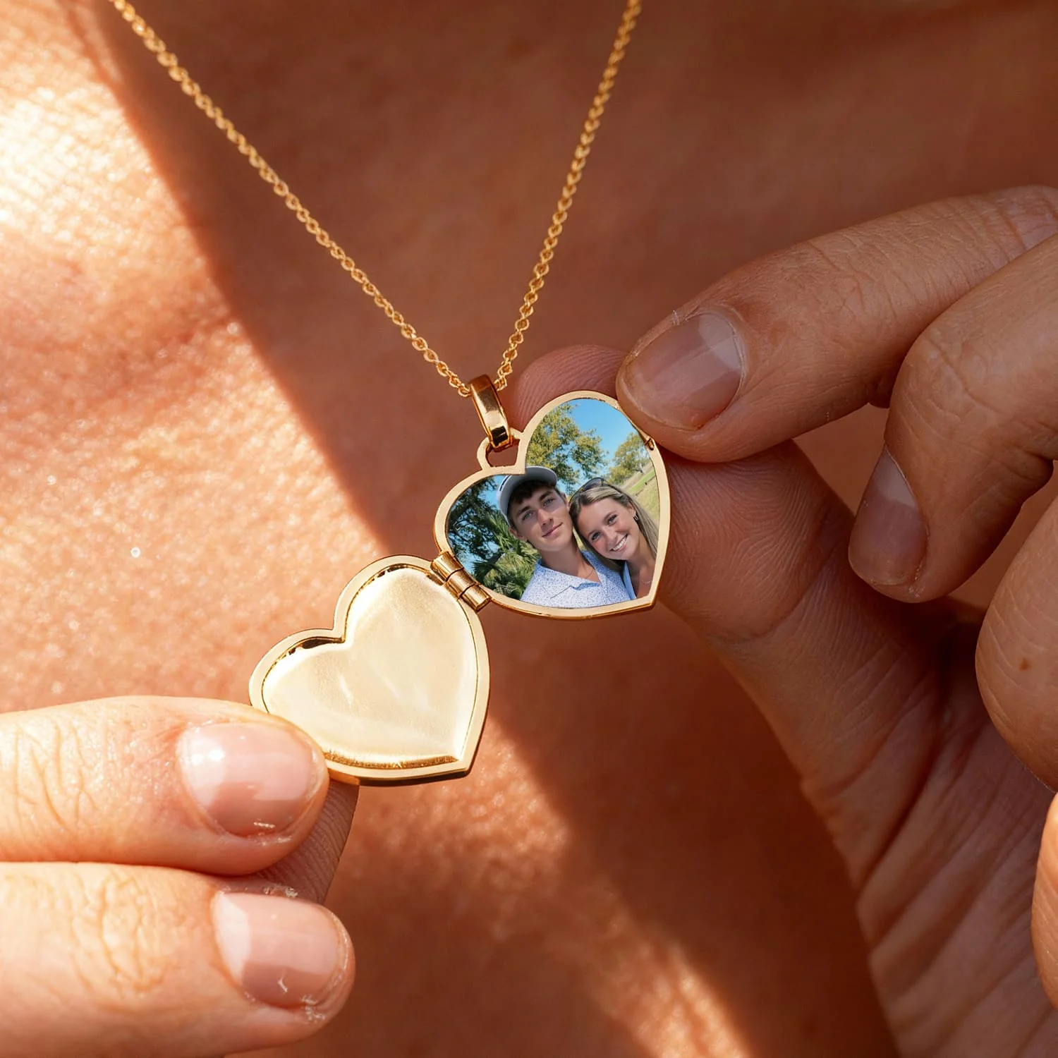 Personalized Mother of Pearl Locket Necklace - Image 4