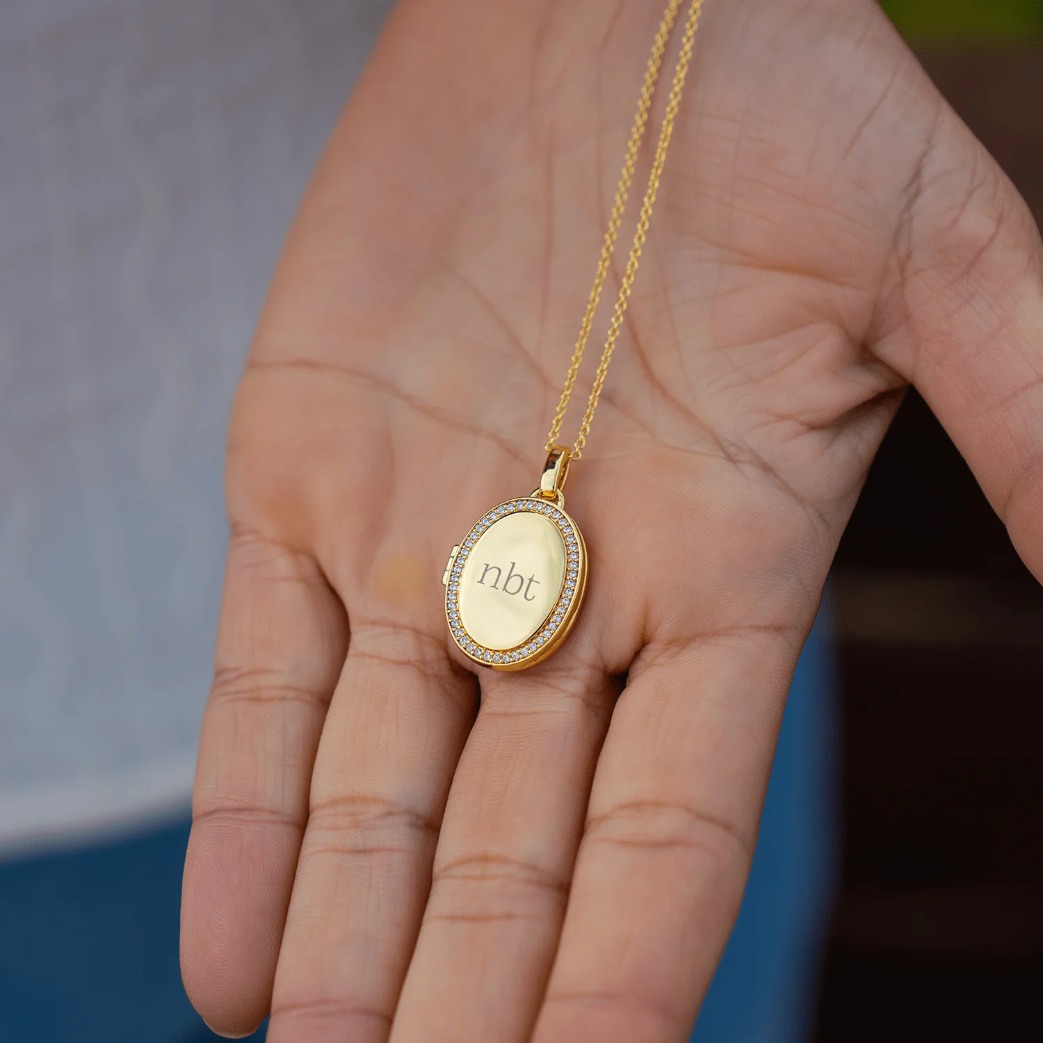 Personalized Oval Locket Necklace - Image 5