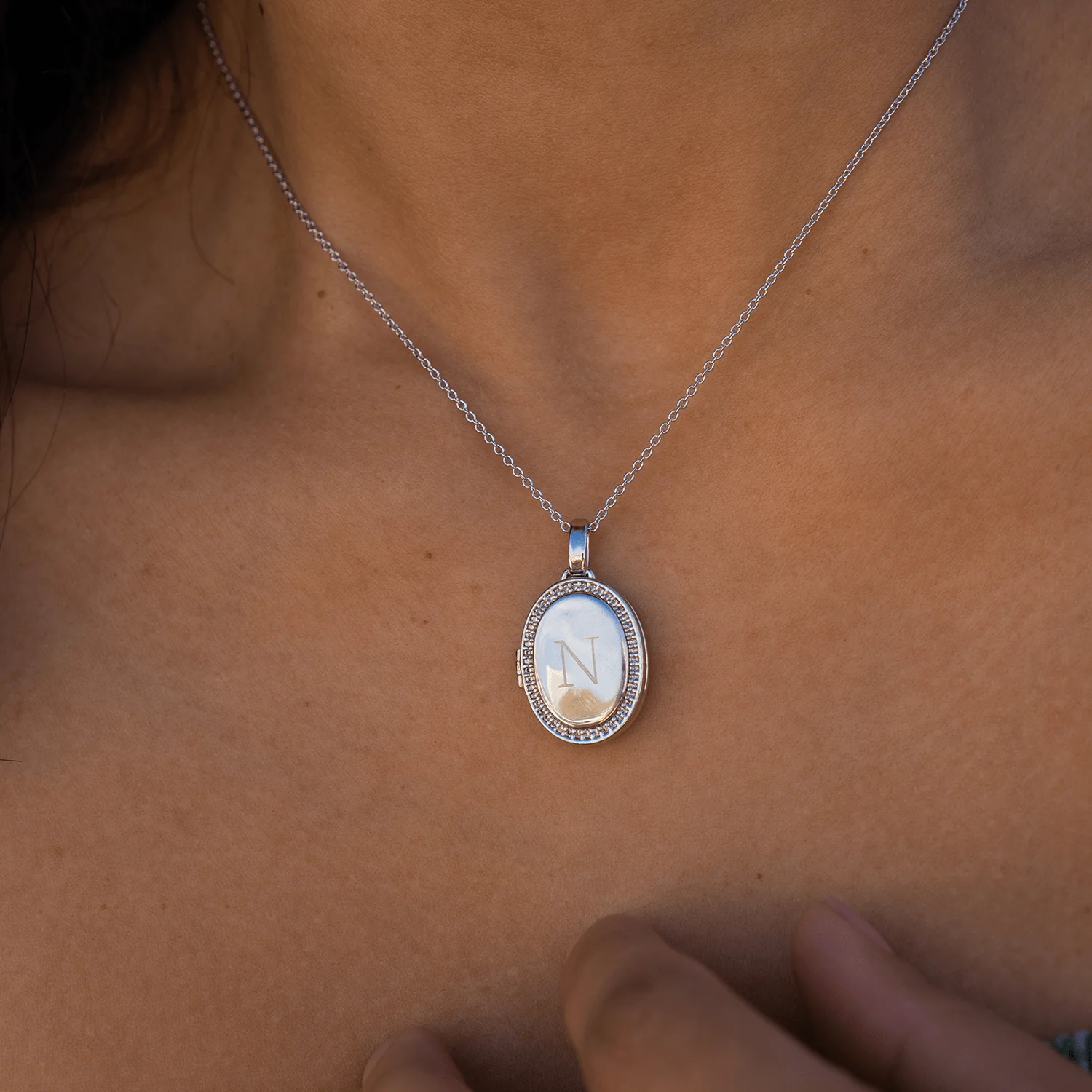 Personalized Oval Locket Necklace - Image 7