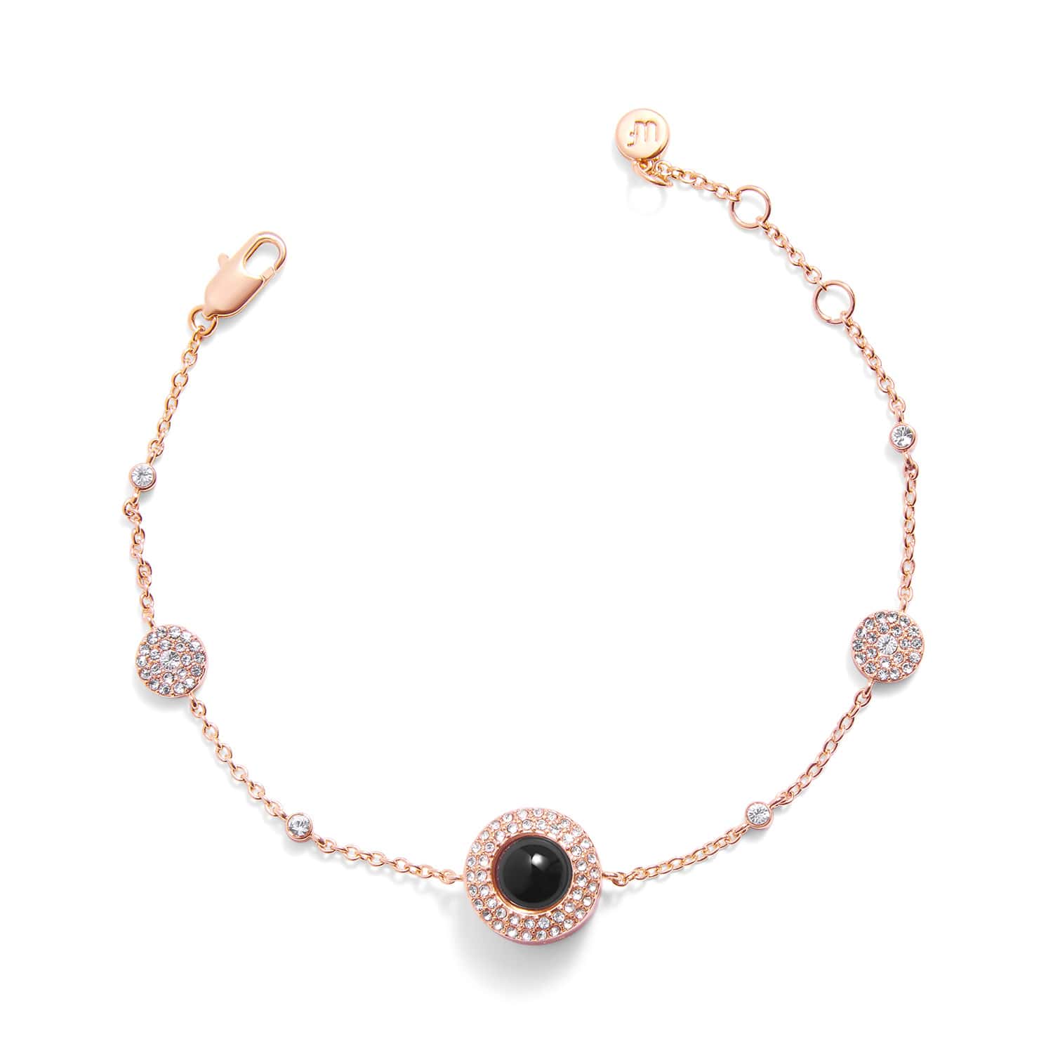Personalized Pavé Circle Photo Station Bracelet - Image 3