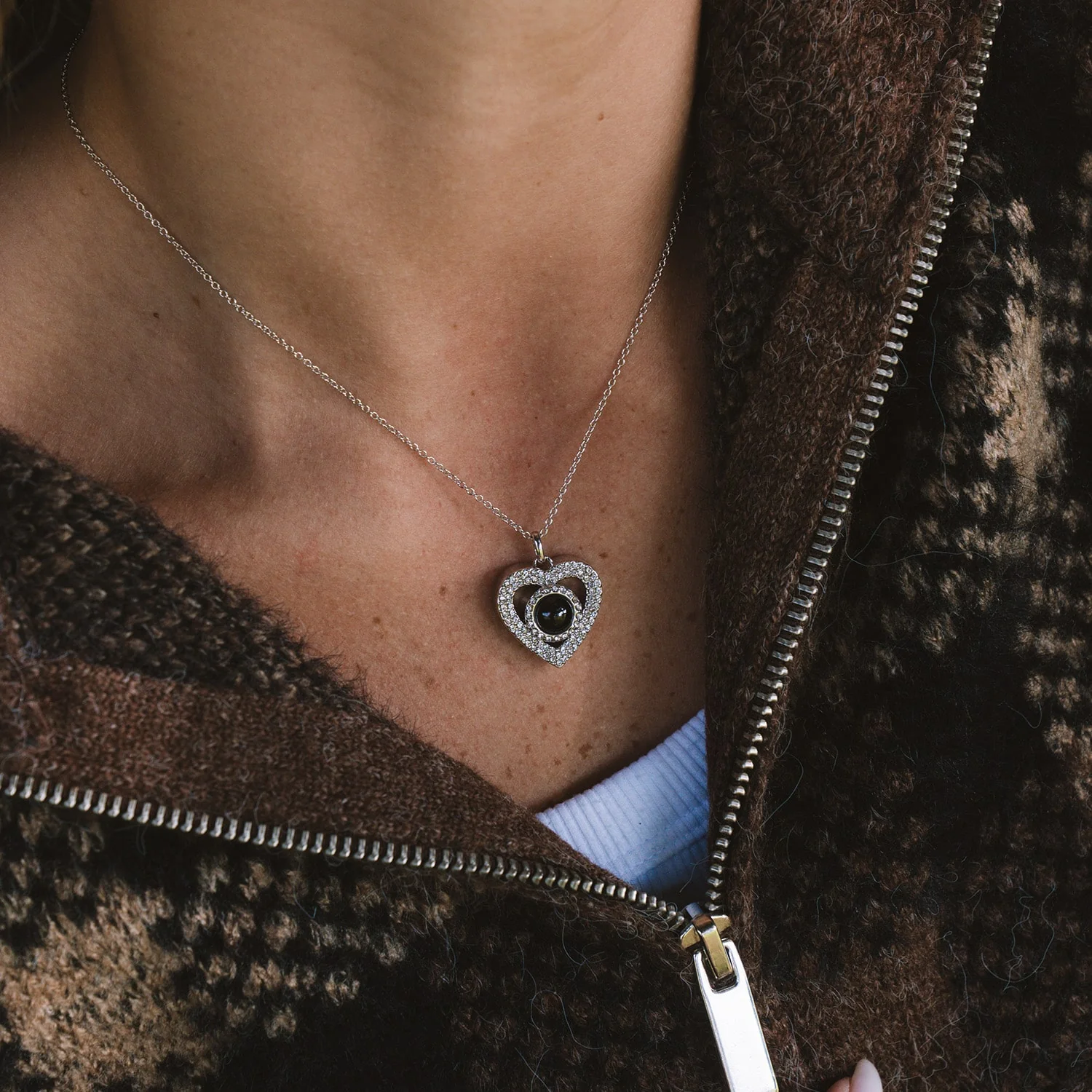 Personalized Pavé Heart Necklace - Image 5