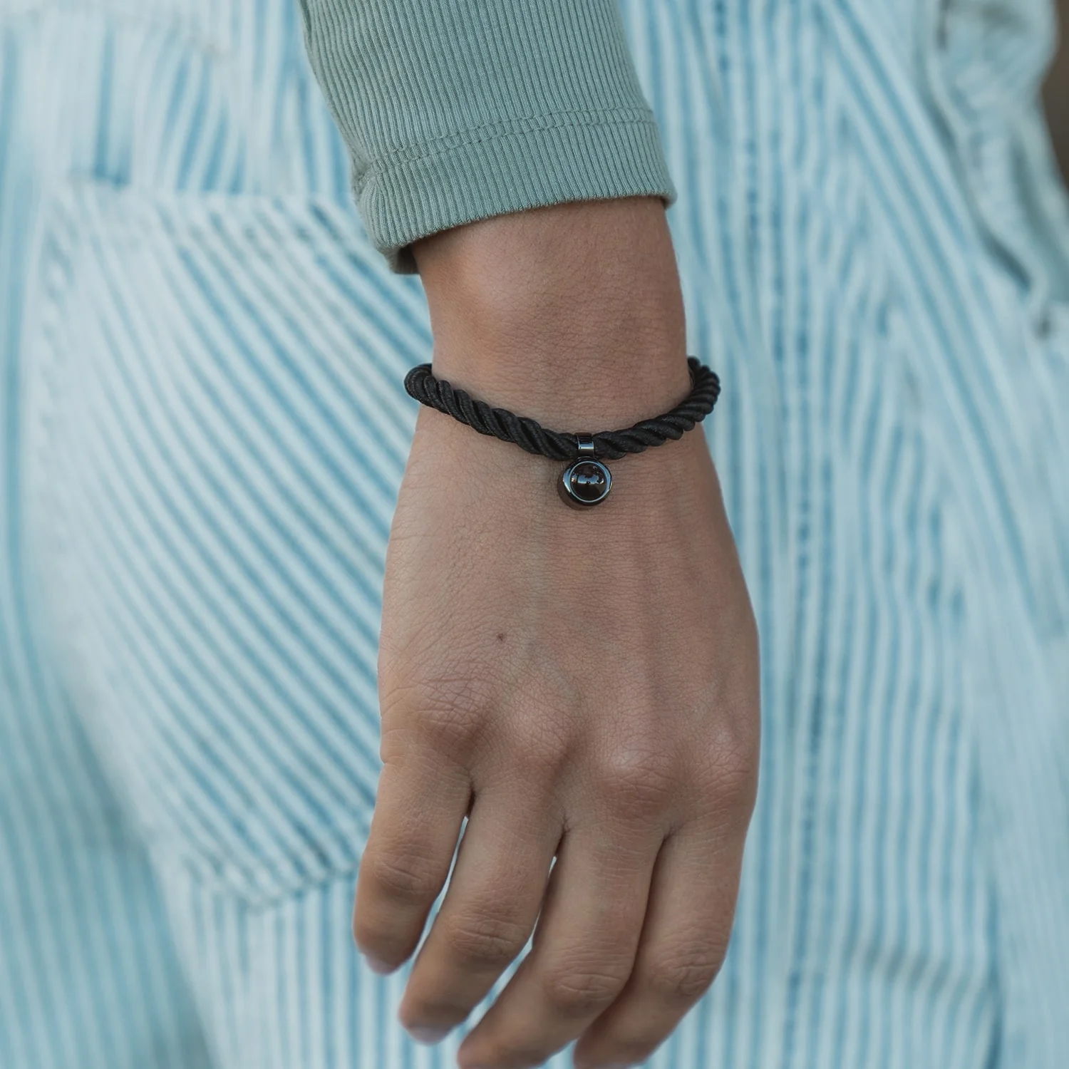Personalized Rope Circle Photo Bracelet - Image 6