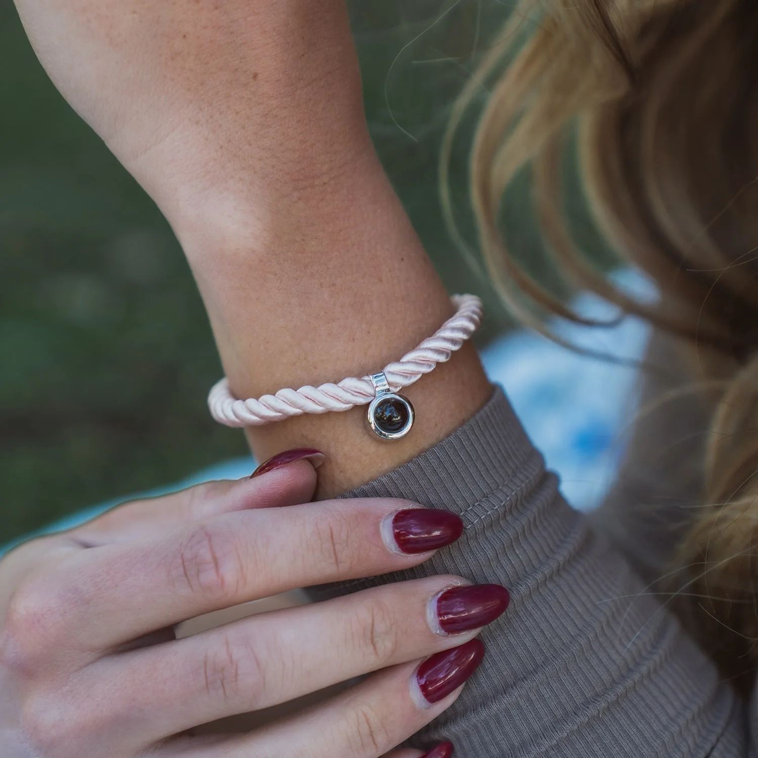 Personalized Rope Circle Photo Bracelet - Image 7