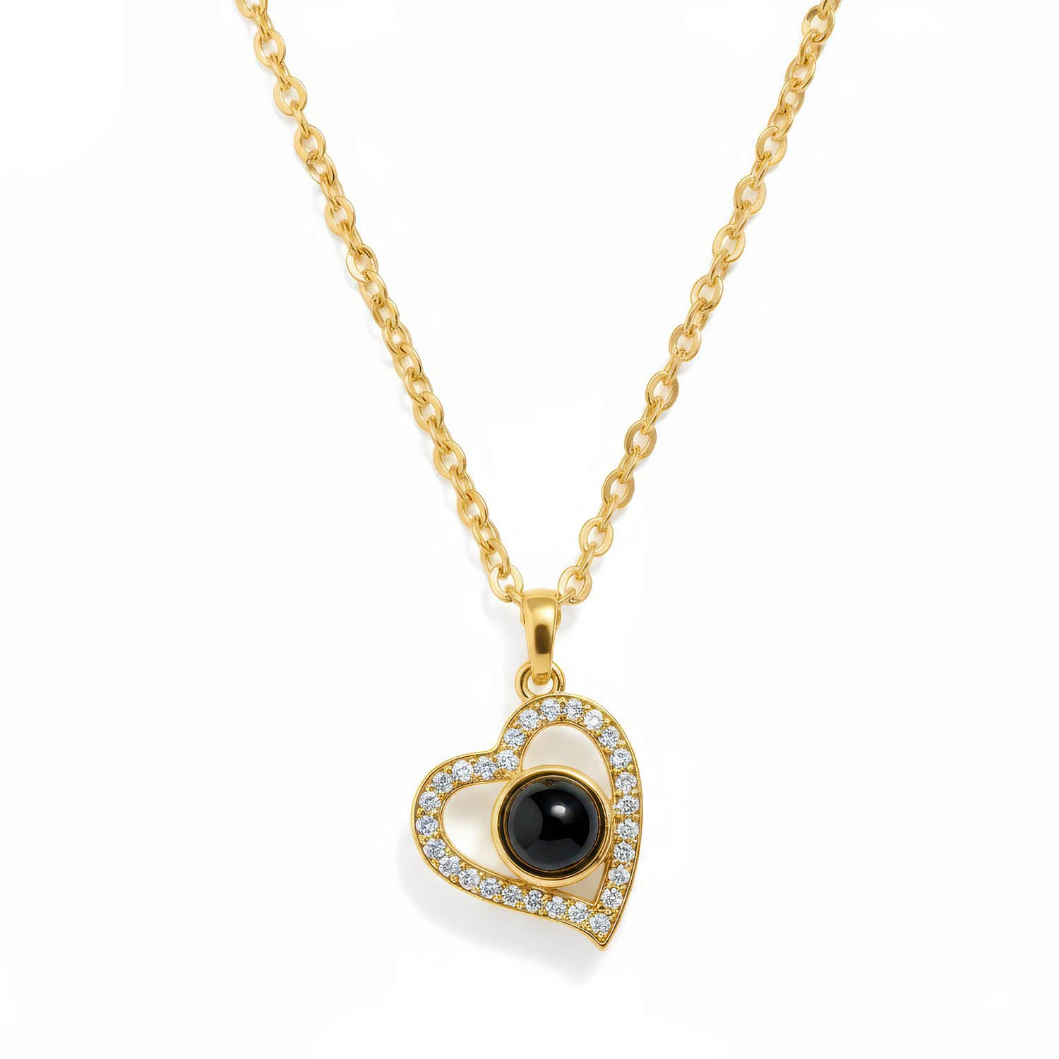 Personalized Vintage Heart Photo Necklace - Image 2