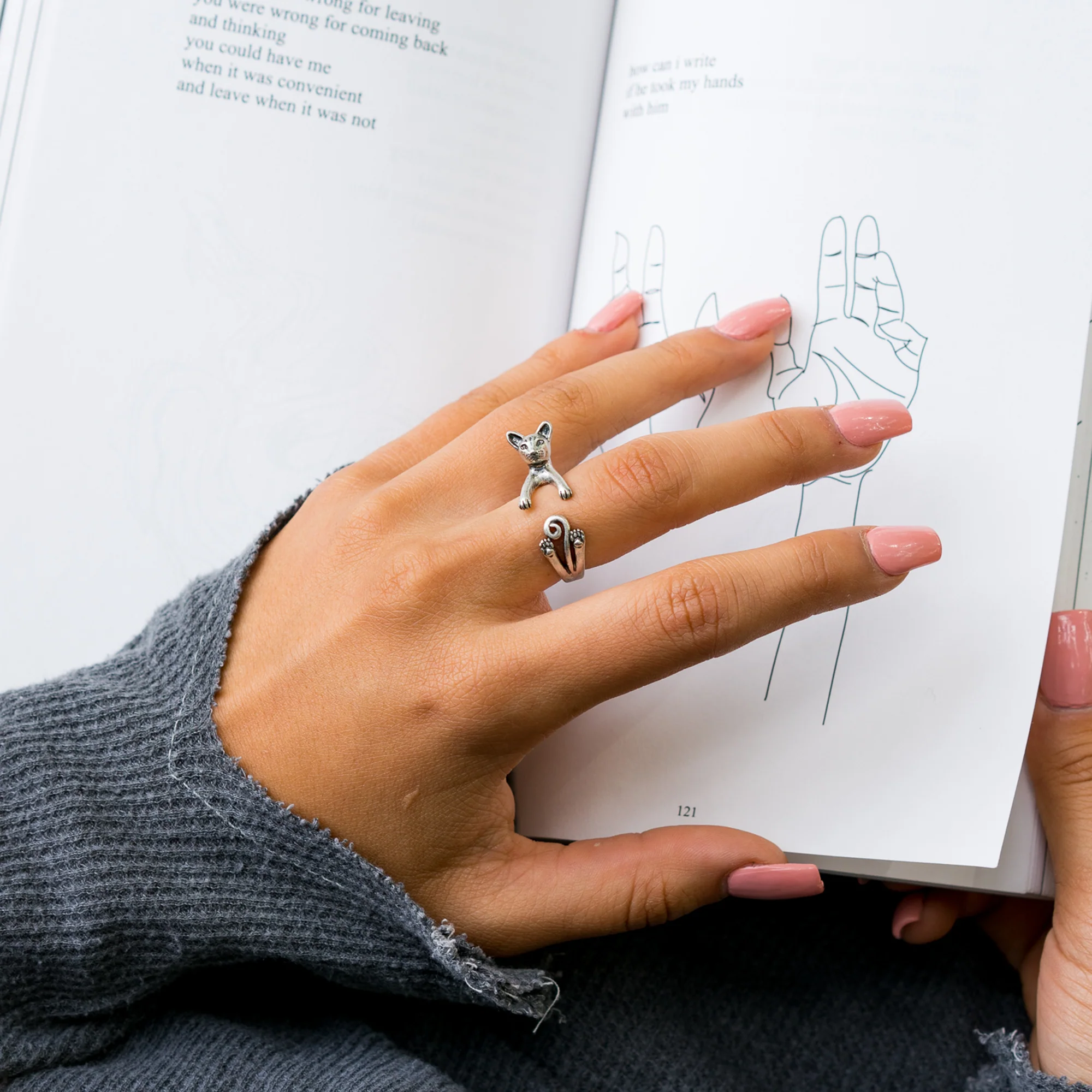 Siamese Cat Wrap Ring - Image 3